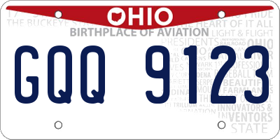 OH license plate GQQ9123