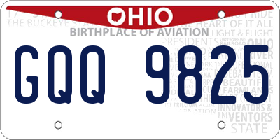 OH license plate GQQ9825