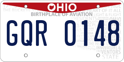OH license plate GQR0148