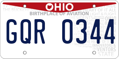 OH license plate GQR0344