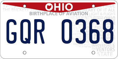 OH license plate GQR0368