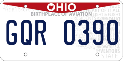 OH license plate GQR0390