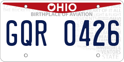OH license plate GQR0426