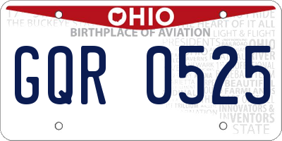 OH license plate GQR0525