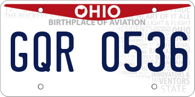 OH license plate GQR0536