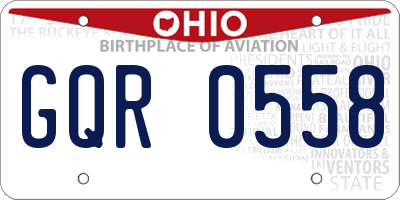 OH license plate GQR0558
