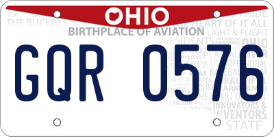 OH license plate GQR0576