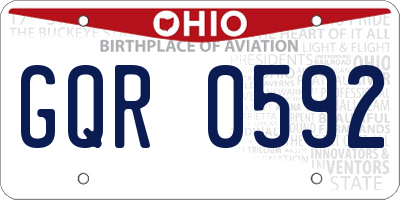 OH license plate GQR0592