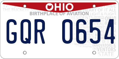 OH license plate GQR0654