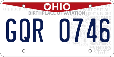 OH license plate GQR0746