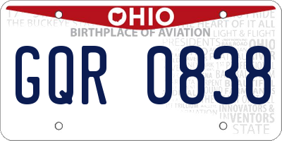 OH license plate GQR0838