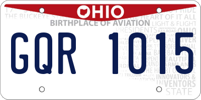 OH license plate GQR1015