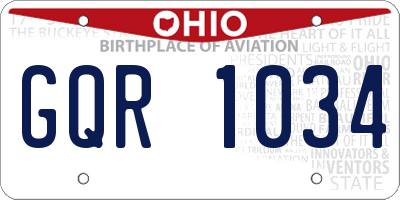 OH license plate GQR1034