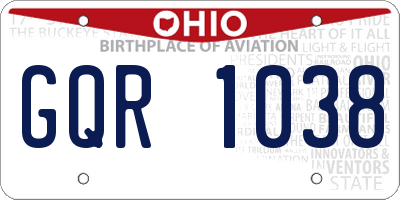 OH license plate GQR1038