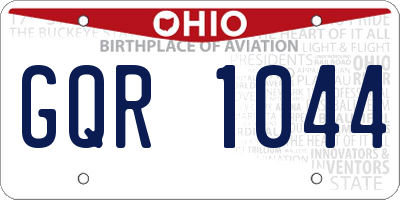 OH license plate GQR1044