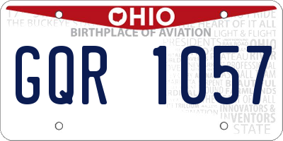 OH license plate GQR1057