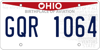 OH license plate GQR1064