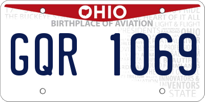 OH license plate GQR1069