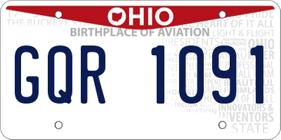 OH license plate GQR1091