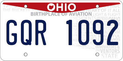 OH license plate GQR1092