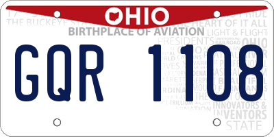 OH license plate GQR1108