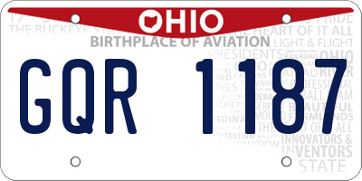 OH license plate GQR1187