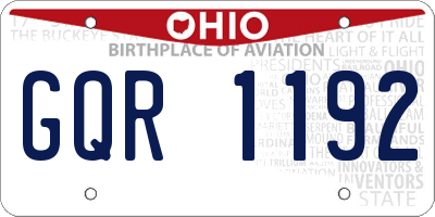 OH license plate GQR1192