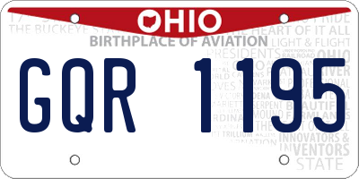 OH license plate GQR1195
