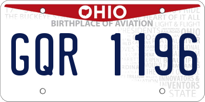 OH license plate GQR1196