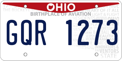 OH license plate GQR1273