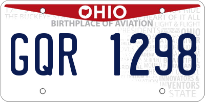 OH license plate GQR1298