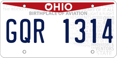 OH license plate GQR1314