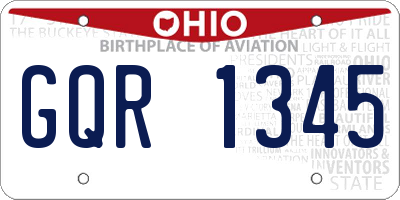 OH license plate GQR1345