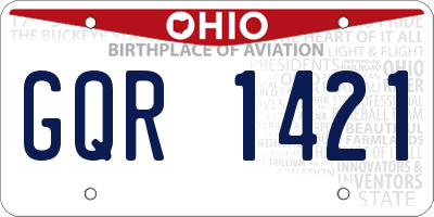 OH license plate GQR1421