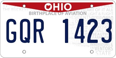 OH license plate GQR1423