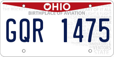 OH license plate GQR1475
