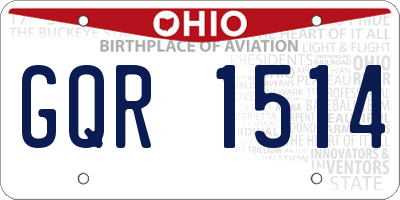 OH license plate GQR1514