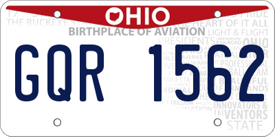 OH license plate GQR1562