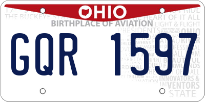 OH license plate GQR1597