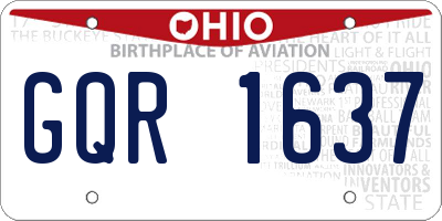 OH license plate GQR1637