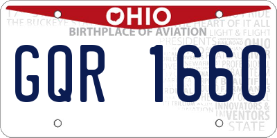 OH license plate GQR1660
