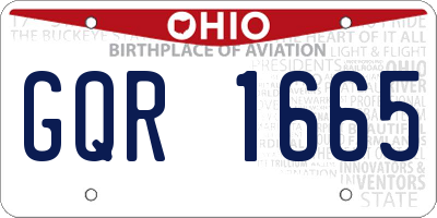 OH license plate GQR1665