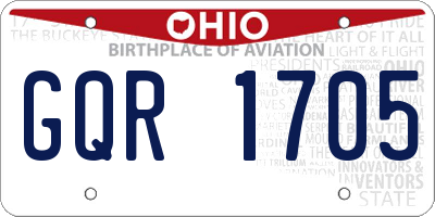 OH license plate GQR1705