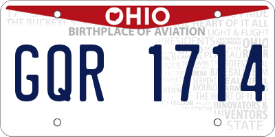 OH license plate GQR1714