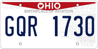 OH license plate GQR1730