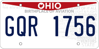 OH license plate GQR1756