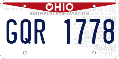 OH license plate GQR1778