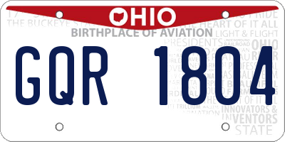OH license plate GQR1804
