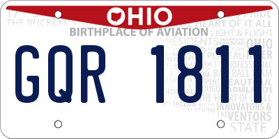 OH license plate GQR1811