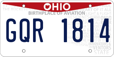 OH license plate GQR1814